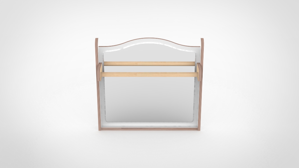 Leerling Parelachtig lineair Wave paneel 65cm loopwand met spiegel - Castilo Meubelmakers